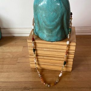 Pretty 40” glass bead/ gemstone necklace